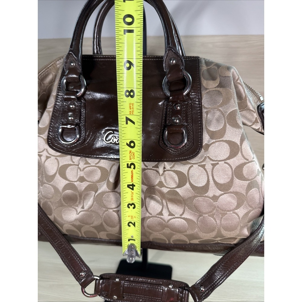 Coach Signature Sateen Ashley Satchel Bag with‎ Matching Wallet F15440 Tan Brown - Picture 3 of 15